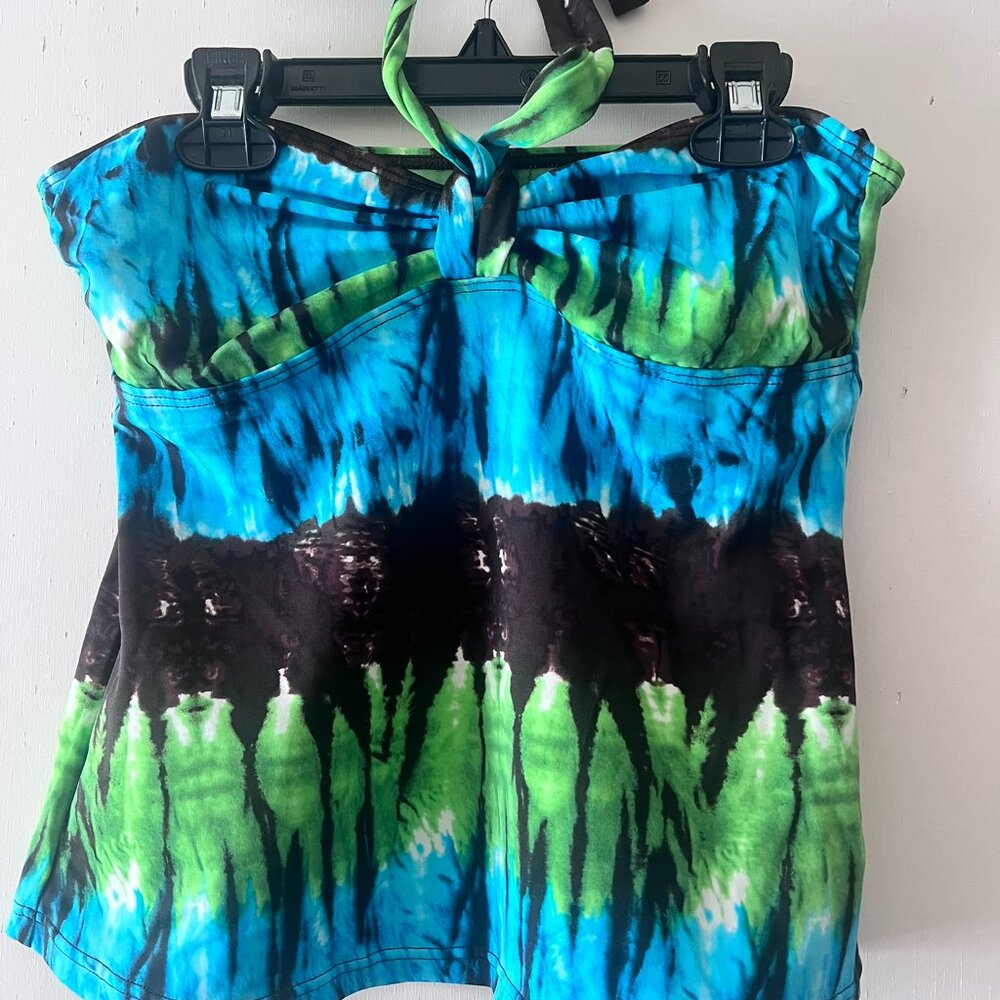 Island Escape Halter Tankini Swimsuit 2pc Bathing Suit Women's Size 6